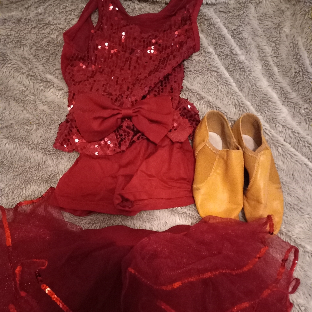 Girls size 6 dress and shoes
